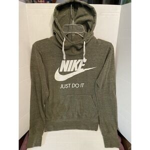 Perfect Nike Just Do It Vintage Retro Green Heathered Sweater Hoodie Women's XS